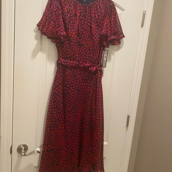 Navy Pink Dot Dress - Picture 10 of 10